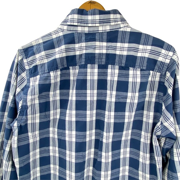 Hollister Blue Plaid Long Sleeve Button Down Collared Pocket Dress Shirt Men’s M - Picture 12 of 15